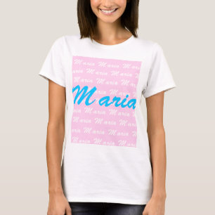 Camiseta Padrão de Design do nome da Maria