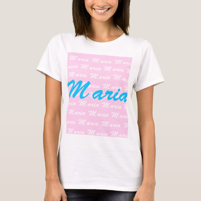 Camiseta Padrão de Design do nome da Maria (Frente)