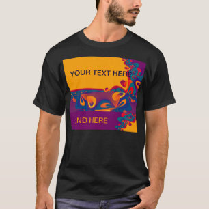 Camiseta Padrão de Design gráfico - laranja violeta + texto