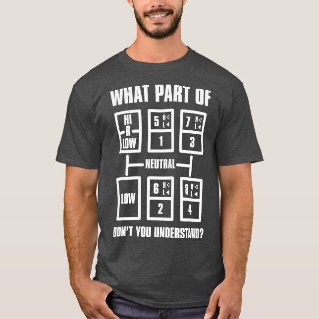 Camiseta Padrão de Desvio de Engrenagens de Caminhão para H (Frente)