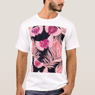 Camiseta Padrão de Dia de os namorados de Aquarela Suave e