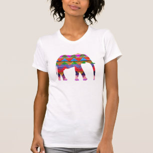 Camiseta Padrão de Elefante Chevron