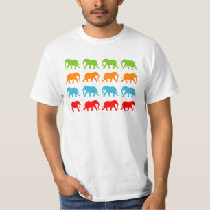 Camiseta Padrão de Elefantes Caminhando