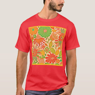 Camiseta Padrão de Elegância do Flor Vibrante