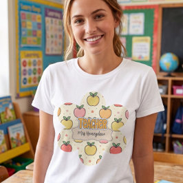 Camiseta Padrão de Escola de Professor Amarelo Maçã
