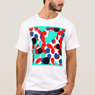 Camiseta Padrão de Estilo de Reprodução Dinâmica de Cores