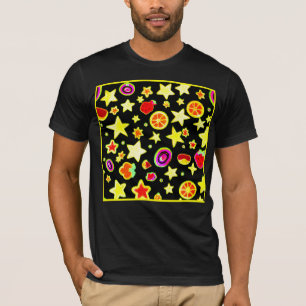 Camiseta Padrão de Estrela de Explosão de Cores Vibrante
