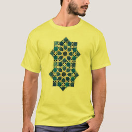 Camiseta Padrão de Estrela Geométrica Islâmica Marroquina e