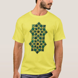 Camiseta Padrão de Estrela Geométrica Islâmica Marroquina e