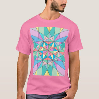 Camiseta Padrão de Estrela Triangular em Mosaico Pastel Col