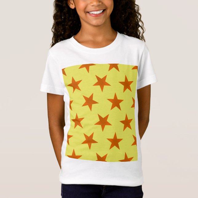 Camiseta Padrão de estrelas de ouro 4 (Frente)