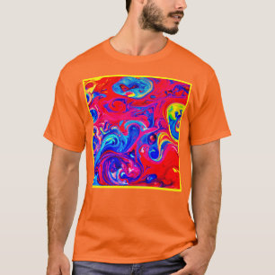 Camiseta Padrão de Explosão de Cor Vibrante