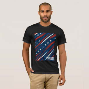 Camiseta Padrão de Faixa Mínima da Bandeira dos EUA Mascu