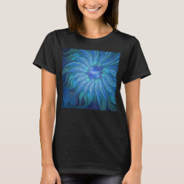 Camiseta Padrão de fantasia de flores azuis, arte frontal A