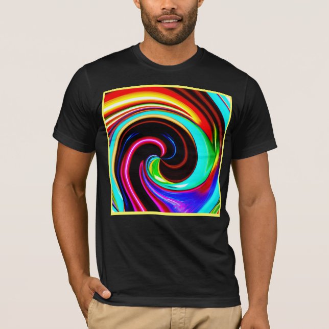 Camiseta Padrão de fantasia espiral vibrante (Frente)
