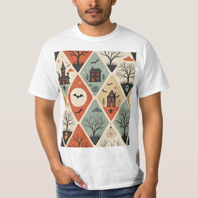 Camiseta Padrão de fantasma escuro (Frente)