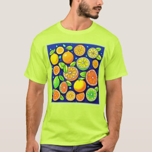 Camiseta Padrão de Fatia de Citros Frescos