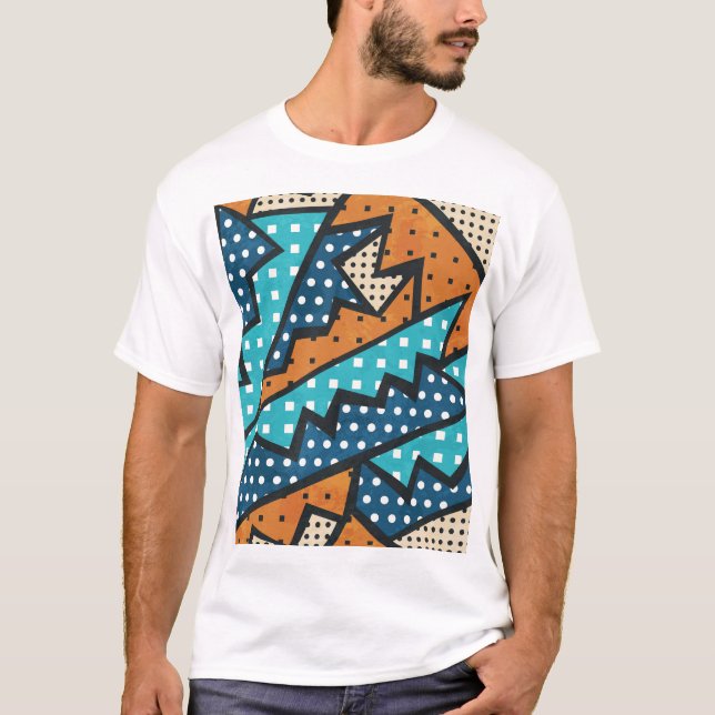 Camiseta Padrão de fechamento da vinheta do efeito de grada (Frente)
