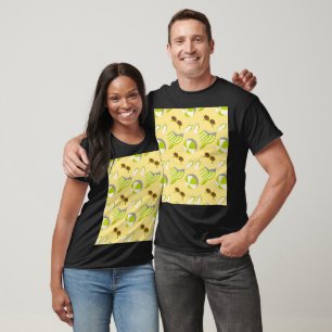 Camiseta Padrão de férias em praia com óculos de sol e chap