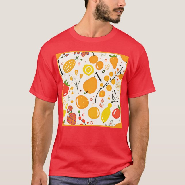 Camiseta Padrão de Fiesta de Fruta tropical (Frente)