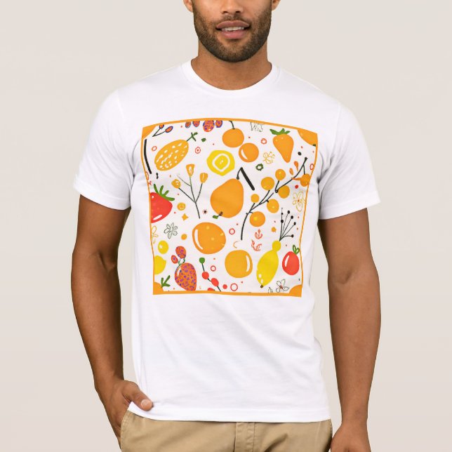 Camiseta Padrão de Fiesta de Fruta tropical (Frente)