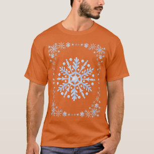 Camiseta Padrão De Floco De Neve Azul Cuto Para Raparigas E