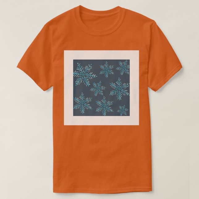 Camiseta Padrão de floco de neve Feriado de inverno Feriado (Frente do Design)