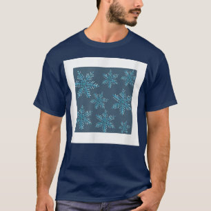 Camiseta Padrão de floco de neve Feriado de inverno Feriado