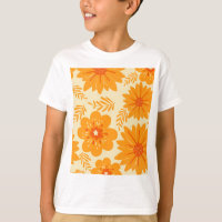 Padrão de Flor Laranja do Meio século de Imagem Re