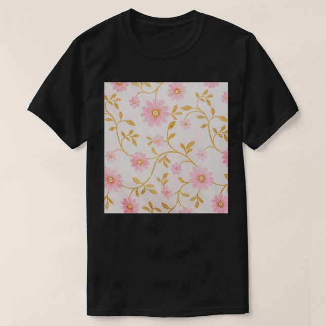 Camiseta Padrão de Flor Simples (Frente do Design)