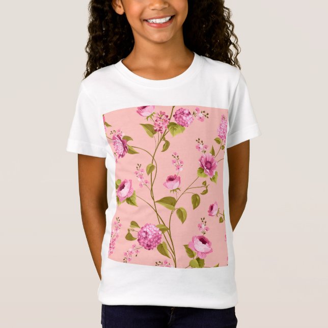 Camiseta Padrão de Flores 17 (Frente)
