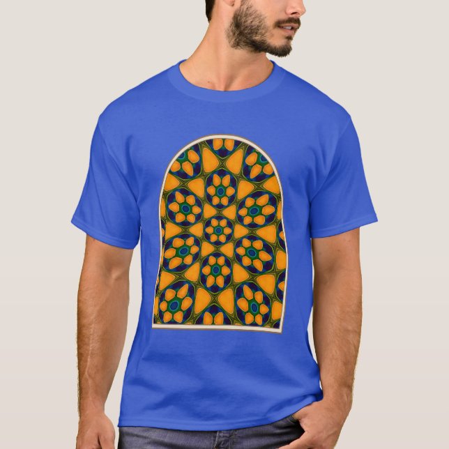 Camiseta Padrão de Flores de Abstrato exclusivo (Frente)