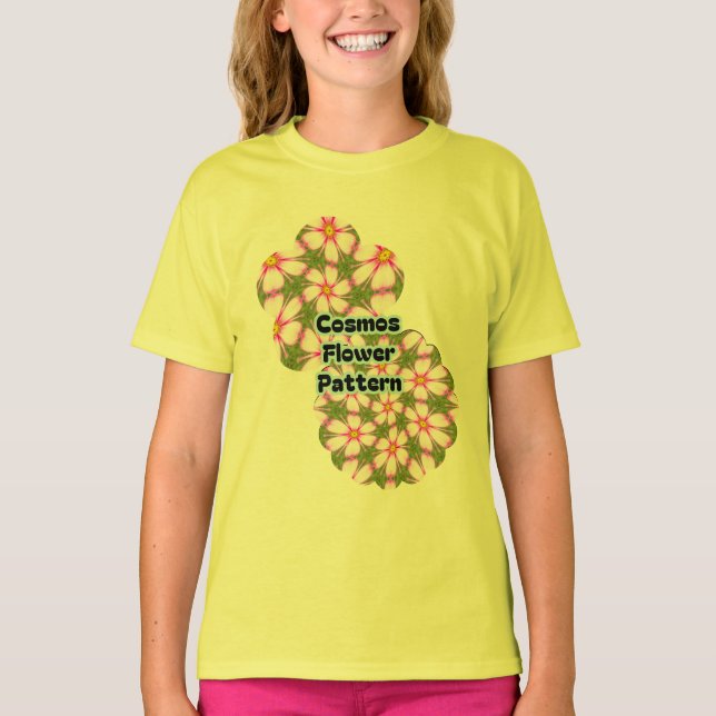 Camiseta Padrão de Flores do Cosmos (Frente)
