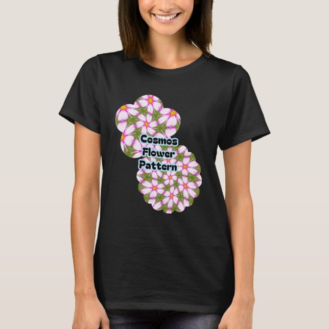 Camiseta Padrão de Flores do Cosmos (Frente)