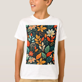 Camiseta Padrão de Flores Exóticas Florais