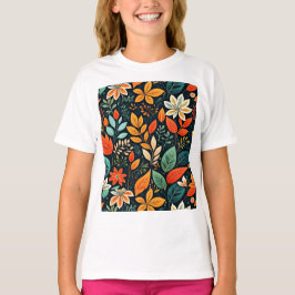 Camiseta Padrão de Flores Exóticas Florais