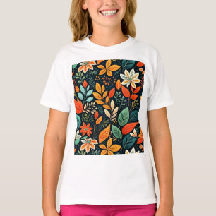 Camiseta Padrão de Flores Exóticas Florais