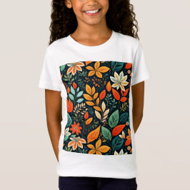 Camiseta Padrão de Flores Exóticas Florais