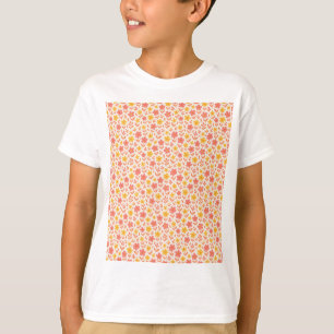 Camiseta Padrão de flores rosa e amarela
