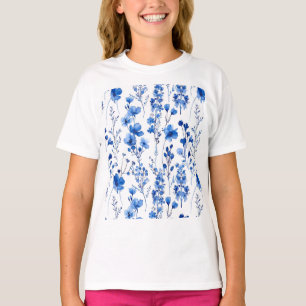 Camiseta Padrão de Flores Selvagens de Papel Francês Design