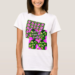 Camiseta Padrão de Flores Tropicais Rosa