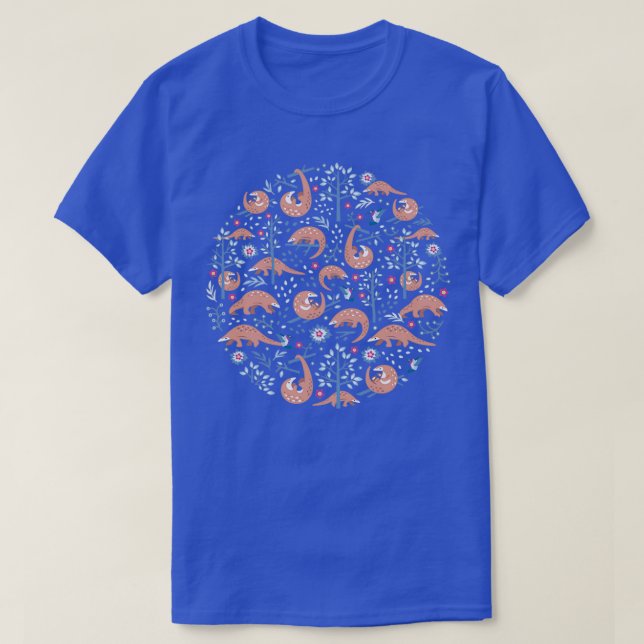 Camiseta Padrão de Floresta de Pangolina Cuta (Frente do Design)