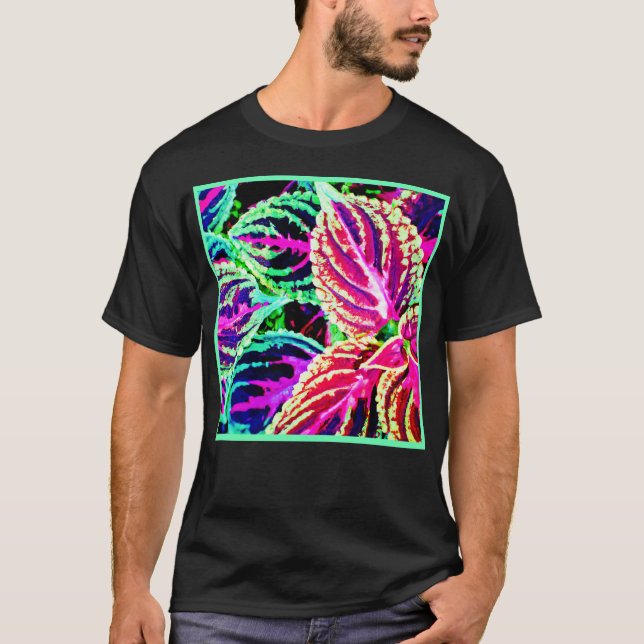 Camiseta Padrão de Folgas de Elegância Coloridas (Frente)