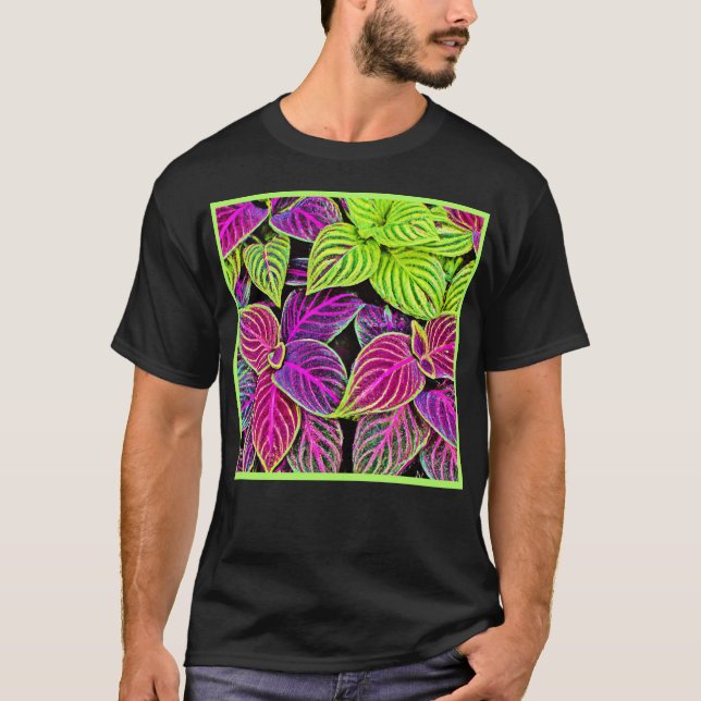 Camiseta Padrão de Folgas de Elegância Vibrante (Frente)
