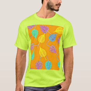 Camiseta Padrão de Folha Retro