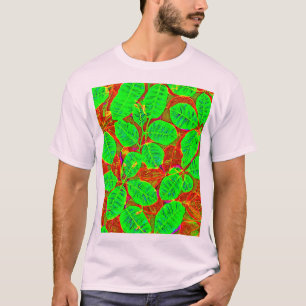 Camiseta Padrão de Folha Verde Lush