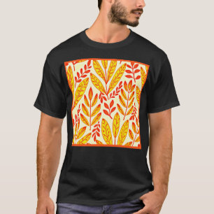Camiseta Padrão de Folhagem de Folhagem Colorida Vibrante