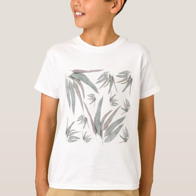 Camiseta Padrão de Folhas de Eucalipto (Frente)