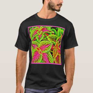 Camiseta Padrão de Folhas de Natureza Vibrante