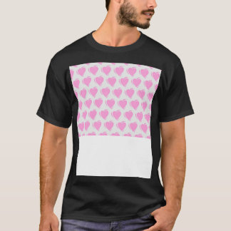 Camiseta Padrão de forma do coração rosa